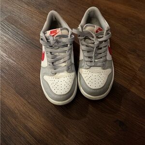 Nike Gray and Red Sneakers Classic Design